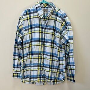 Men's Blue and Yellow Cinch Plaid Shirt